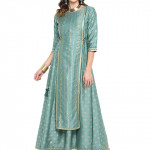 Women's Light blue  Poly Silk Ethnic Dress