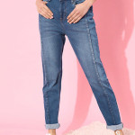 Women Stunning Blue Boyfriend Fit Stretchable Jeans