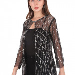 Women Sequence Embellished Net Shrug