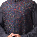 Midnight Blue Kurta Set With Nehru Jacket