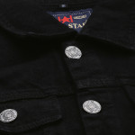 Men Black Solid Denim Jacket