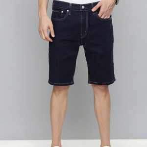 Men Black Denim Shorts