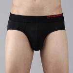 Men Pack Of 2 Black & Navy Blue Solid Basic Briefs