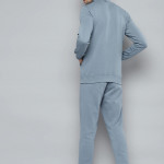 Men Blue Vector Printed Detail Training Tracksuit