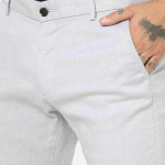 Slim Fit Flat-Front Trousers with Pockets